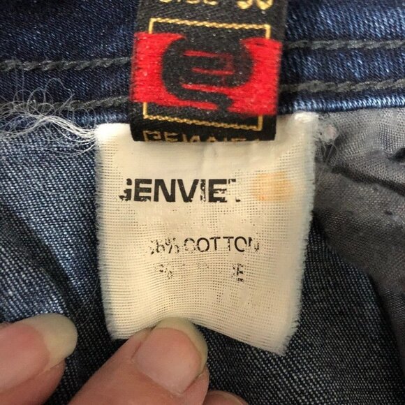 Genviet Women's 2 Button Dark Wash Mid Rise Blue Jeans Size 30 - Picture 6 of 9